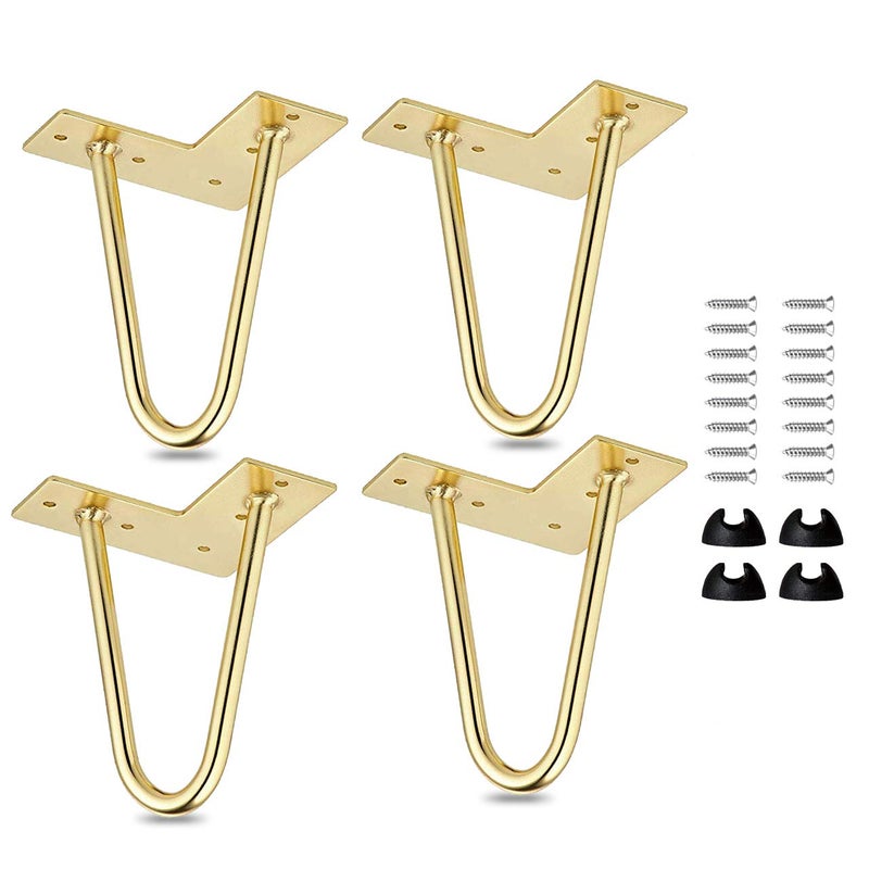 La Vane 8 inch Hairpin Table Legs (4-Pack), 20cm Mid-Century Modern Metal Furniture Legs for Coffee Table, Desk, Cabinet, TV Stand, Bench - with Screws & Floor Protectors - Image 1
